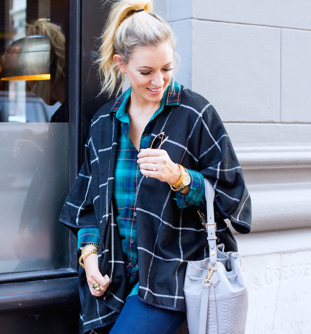 old navy plaid cape