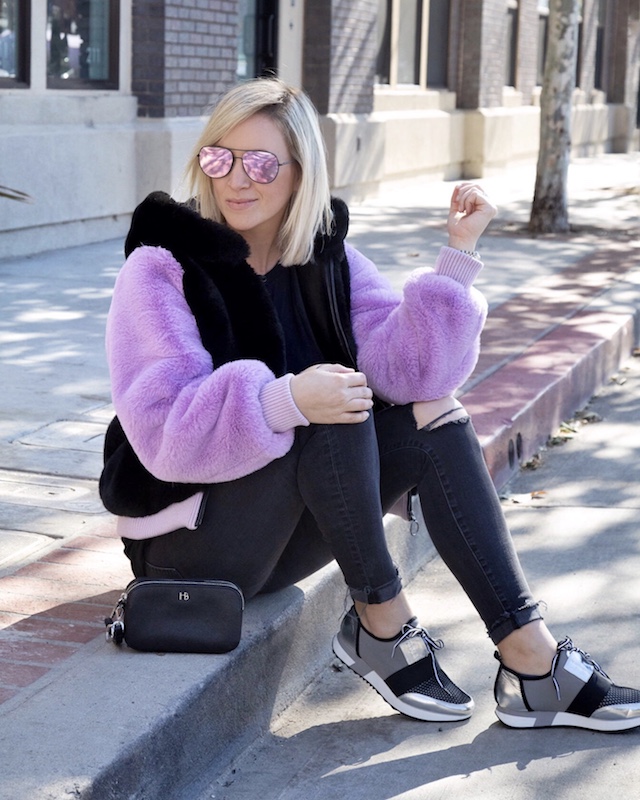 Madewell skinnies, Steve Madden sneakers, faux fur jacket | My Style Diaries blogger Nikki Prendergast