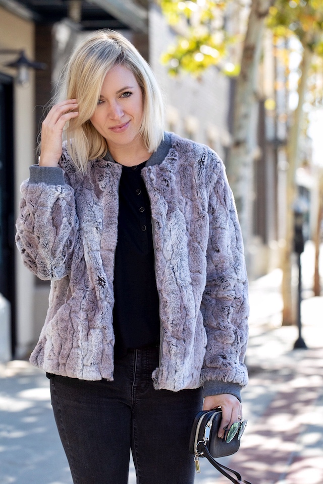 Madewell skinnies, Steve Madden sneakers, faux fur jacket | My Style Diaries blogger Nikki Prendergast