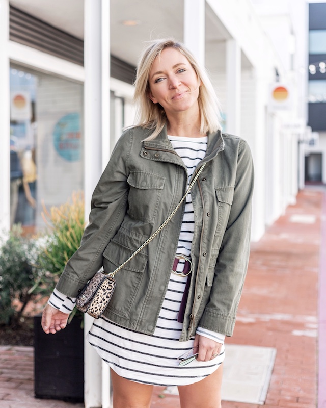 Billabong dress, Madewell jacket, Marc Fisher booties | My Style Diaries blogger Nikki Prendergast