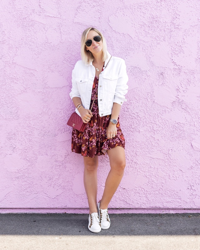 Madewell dress, H&M jacket, Johnston & Murphy sneakers, Chanel WOC | My Style Diaries blogger Nikki Prendergast
