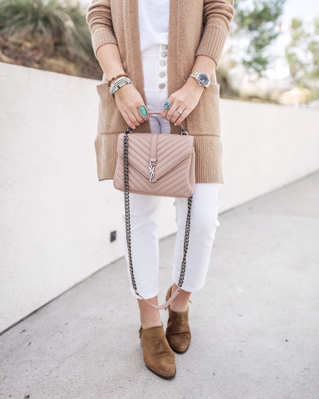 Joie jeans, Madewell tank, Amazon sweater, Saint Laurent handbag | My Style Diaries blogger Nikki Prendergast