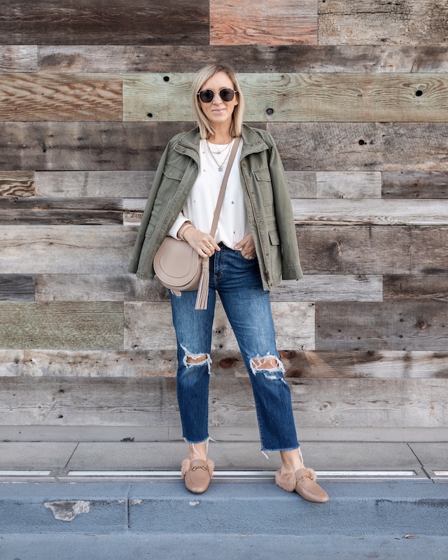 Daze denim jeans, Lou & Grey sweatshirt, Madewell jacket | My Style Diaries blogger Nikki Prendergast