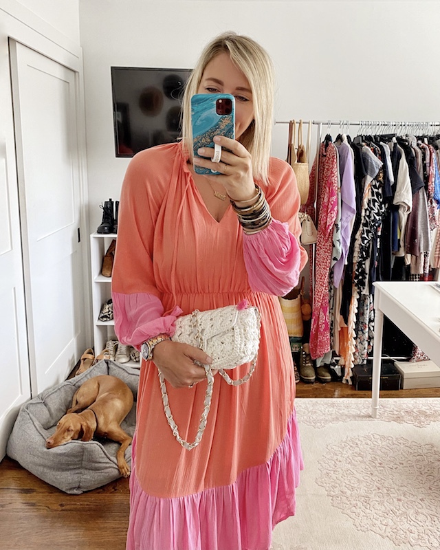 Prettiest two-tone spring midi dress from Scoop | My Style Diaries blogger Nikki Prendergast