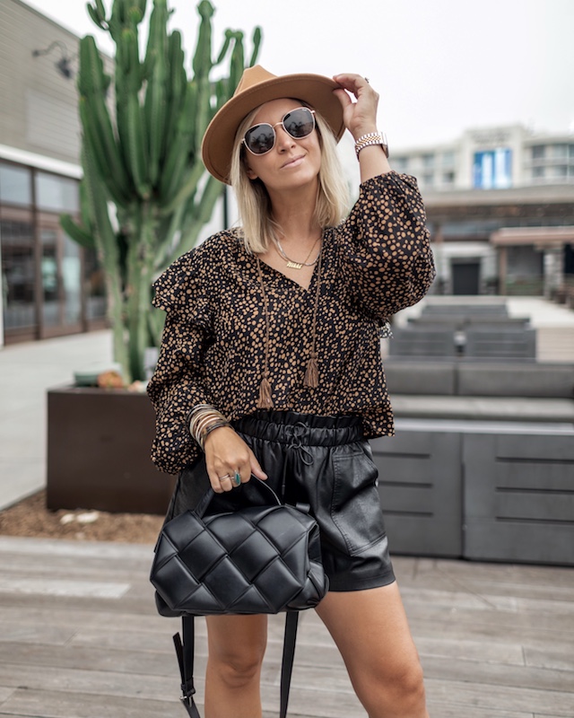 Affordable faux leather shorts for fall | My Style Diaries blogger Nikki Prendergast