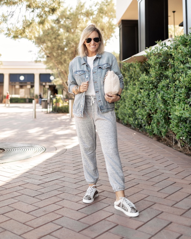 Free Assembly joggers and Madewell denim jacket | My Style Diaries blogger Nikki Prendergast