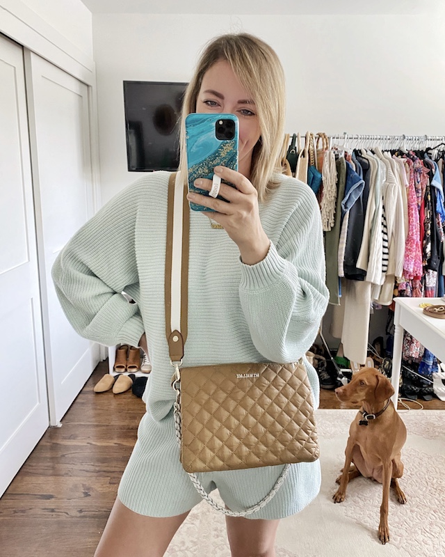 Cute and comfy spring sweater set and MZ Wallace bag | My Style Diaries blogger Nikki Prendergast